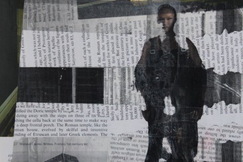 "Not Even Their Names Would Be Known" 2022, Paper and image transfer collage on Bristol Paper, 12 by 9 inches