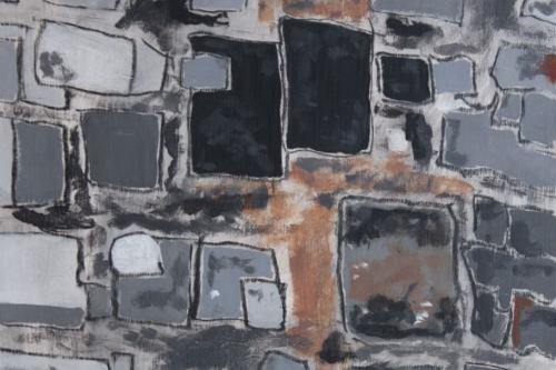 Blackened Shells, 2024, Acrylic and charcoal on paper, 13 by 10 inches