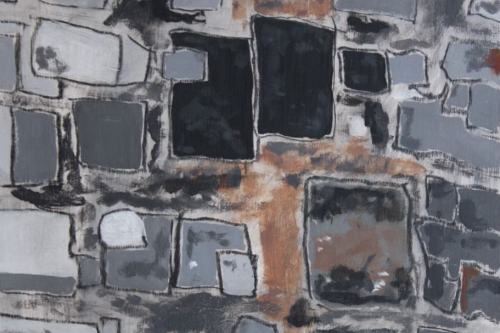 Blackened Shells, 2024, Acrylic and charcoal on paper, 13 by 10 inches