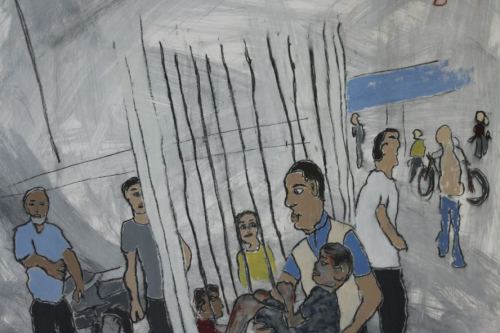 Another Child, 2025, Acrylic, charcoal, and Conté crayon on paper,  23 by 17 inches