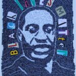 Image of George Floyd created with the names of Black Americans killed by police 2017-2020.